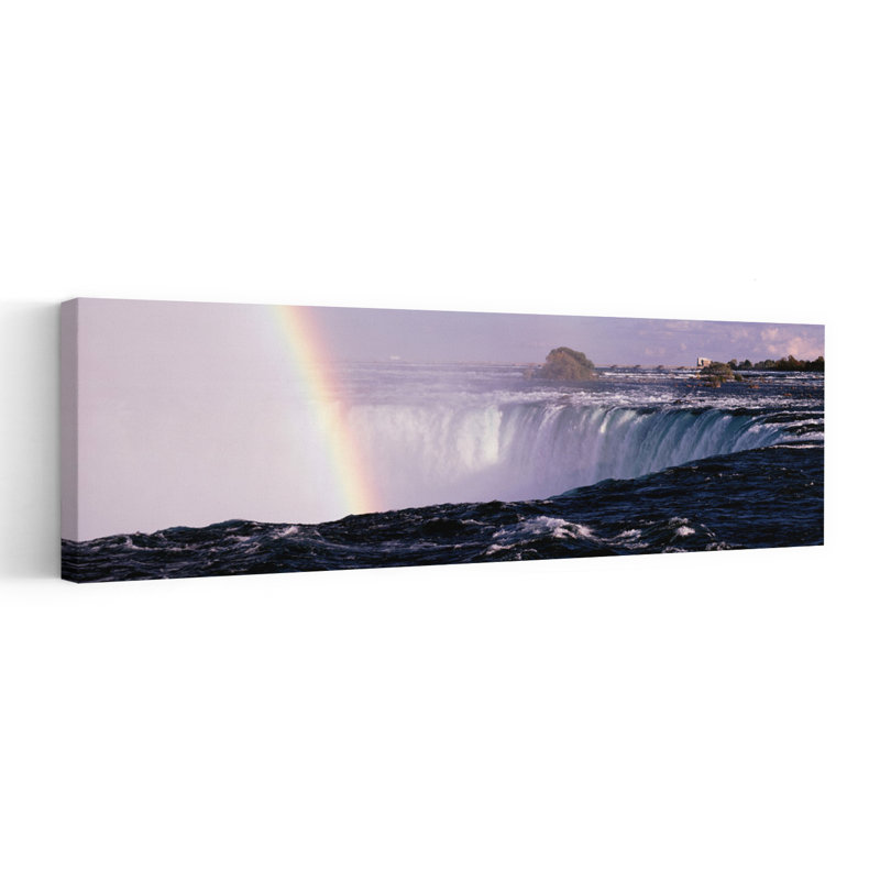 Canada, Ontario, Niagara, arc-en-ciel au-dessus des chutes du Niagara, art mural contemporain abstrait, H 12 po x l 36 po