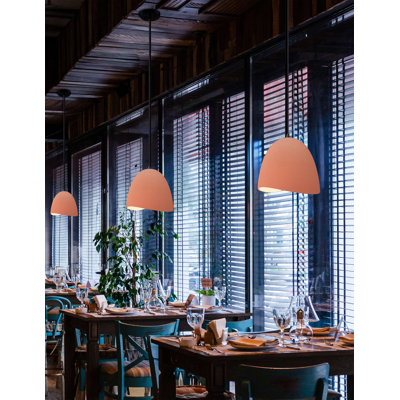 Radiance - luminaire suspendu 1 lumière Brisa - rosé brillant - noir mat - l 9 po x H 8,75 po - ampoule remplaçable - cordon noir