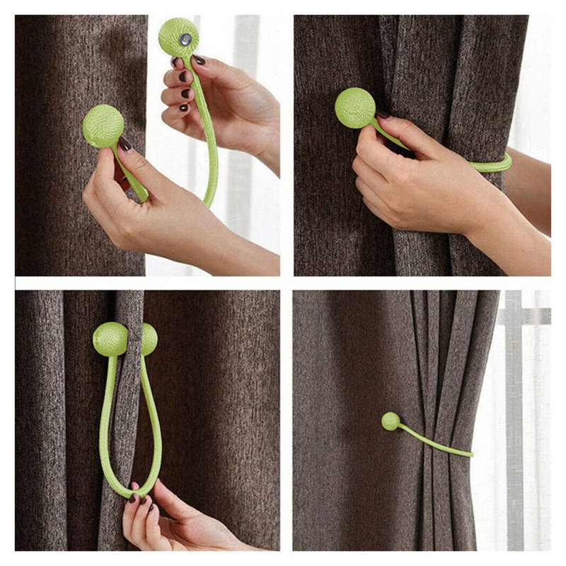 Ensemble de 2 embouts pour rideaux magnétiques 18,5 po, Vert