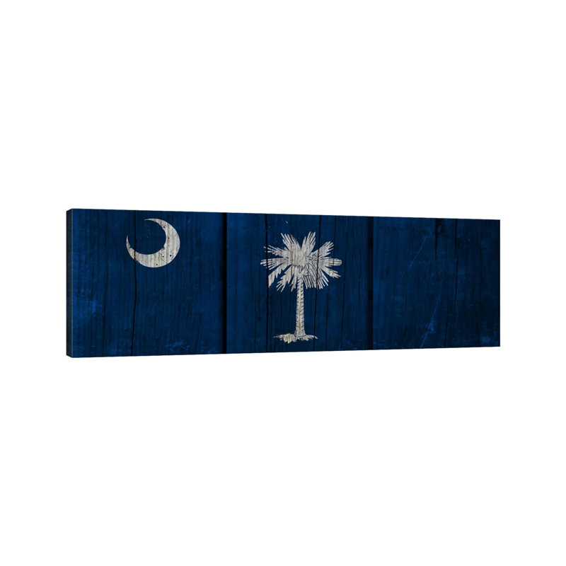 South Carolina Flag On Wood Planks by ICanvas - Wrapped Canvas Panoramic Gallery-Wrapped Canvas Giclée