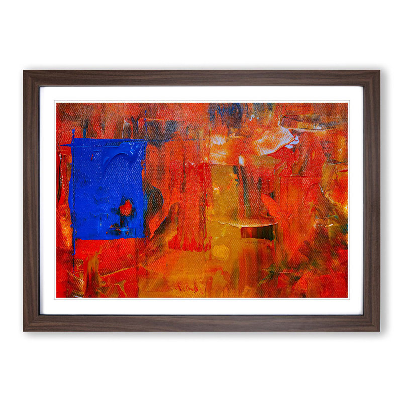 Abstract Vol.375 by S.Johnson - Picture Frame Painting Print, 27cm H x 36cm W x 2cm D, Walnut Framed