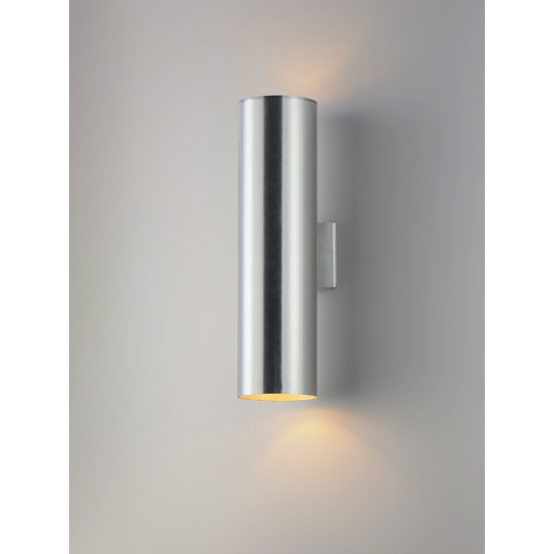 Applique murale en aluminium Covey, Aluminium brossé, H 22 po x l 5 po x P 6,25 po