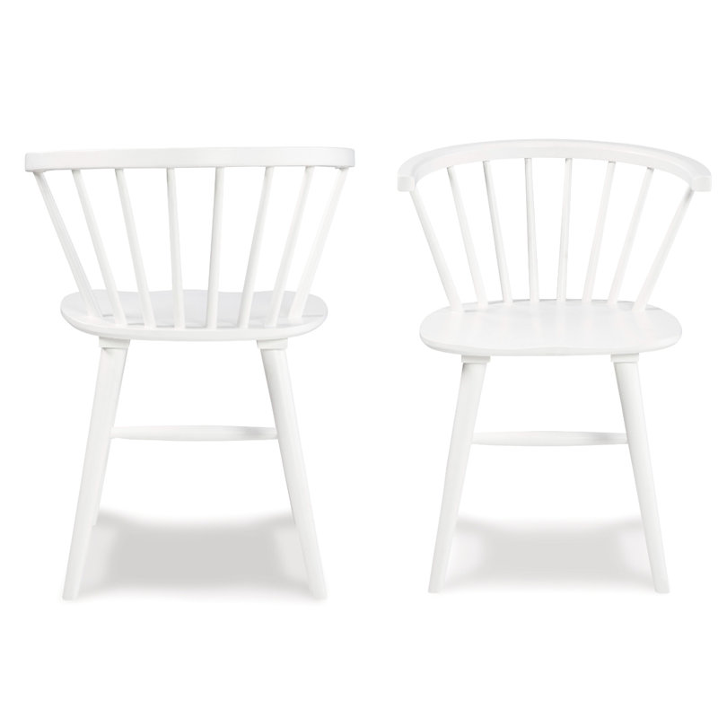 De 2 chaises à dossier en broche de style blanc - Bois conçu pour un look élégant et stable