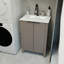 Ensemble de meuble-lavabo 24 po avec 2 portes et plateau en résine blanche-1954780597