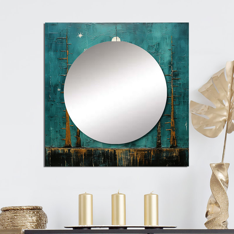 Dennon - Miroir transitionnel carré, art mural pour salle de bain, 23 po x 23 po