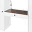 Lit mezzanine double avec escalier de rangement, coiffeuse intégrée avec miroir et tiroirs de rangement, garde-robe et armoires, ports et lumières de chargement USB-399898659