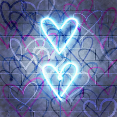 «Neon Heart I» par Grace Popp - Impression sur toile