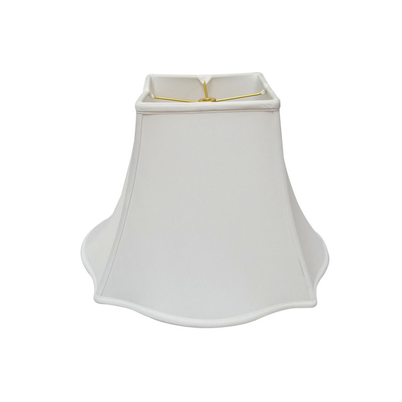 Abat-jour cloche en soie / shantung (araignée), Blanc, H 11,5 po x l 14 po x P 6 po