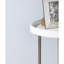 21.23" White Side Table With Copper Legs And Acrylic Rim Edge Compressed Wood Top