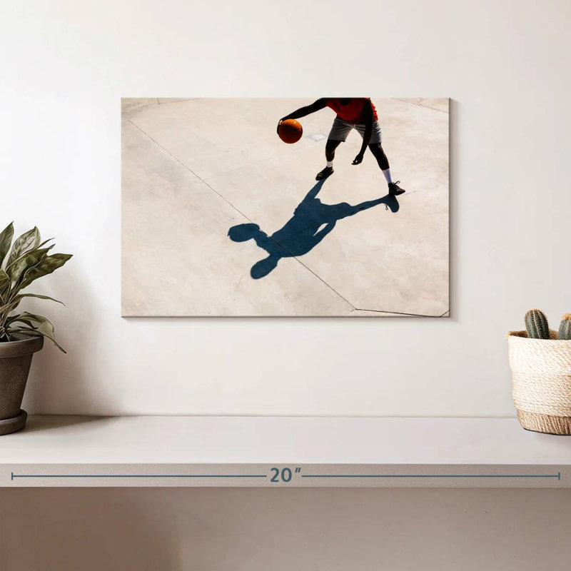 Ombre de joueur de basketball, H 8 po x l 12 po