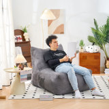 Lizzie Bean Bag Chair, Cozy Lazy Sofa, Inflatable Floor Beanbags Filled With High-Density Foam, Memory Foam Bean Bag For Living Spaces, Bedrooms, And Workspaces