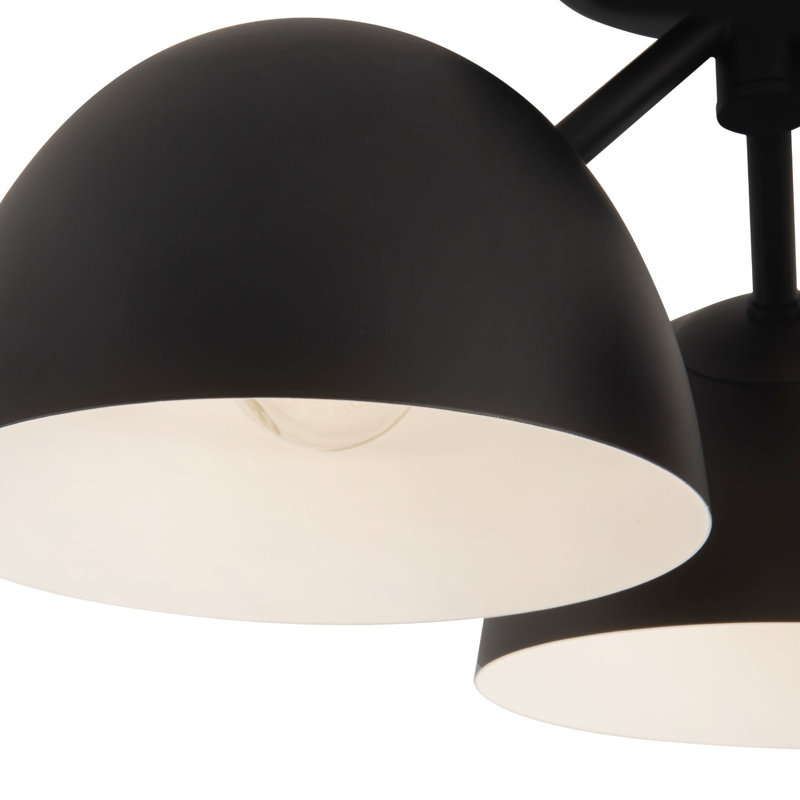 Fosso 17-in Gold Semi-Flush Mount, Matte Black