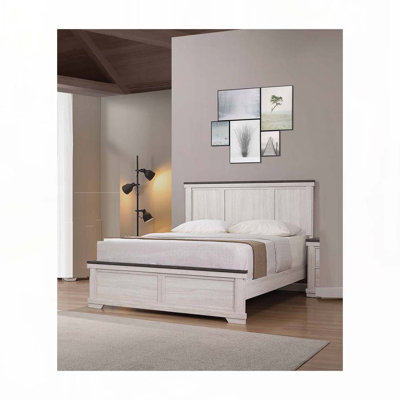 Farmhouse Rustic Style Bed with Wood Frame,Headboard