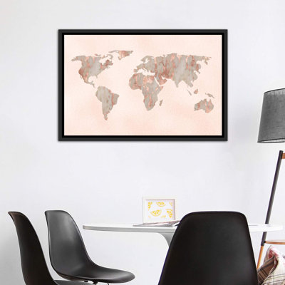 " World Map Rose Gold " by Nature Magick
