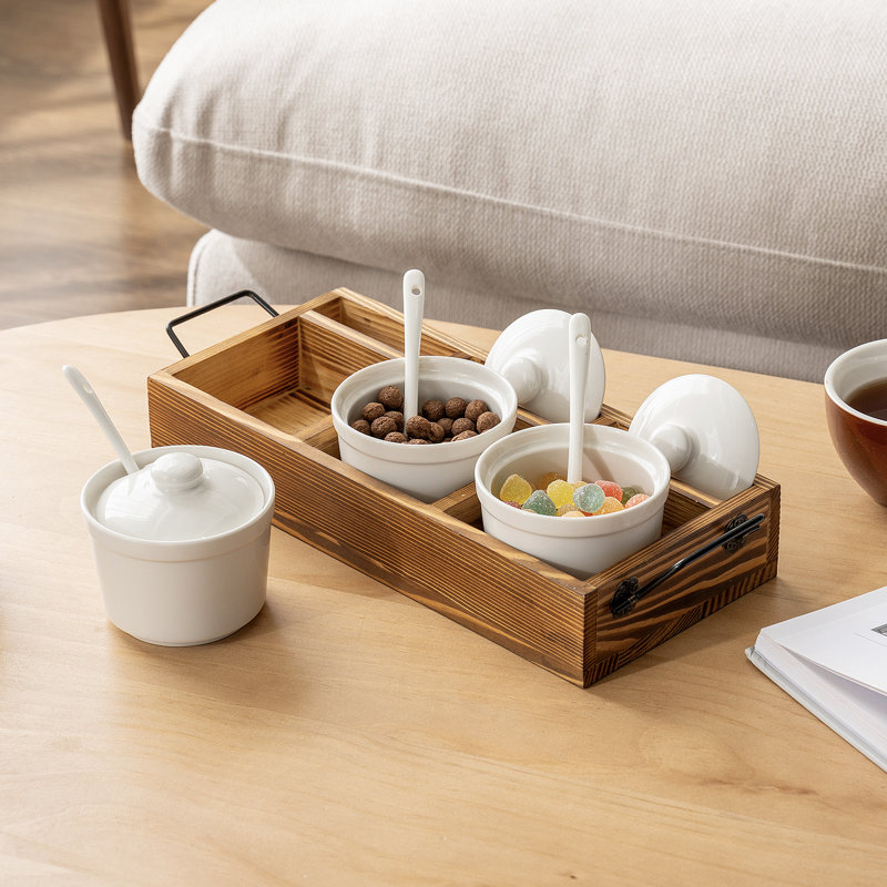 4 Piece Condiment Server Set