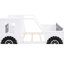 Lit voiture classique blanc sur roulettes pleine grandeur - Fabrication en bois de pin et pour une utilisation à long terme-396963871-396963868