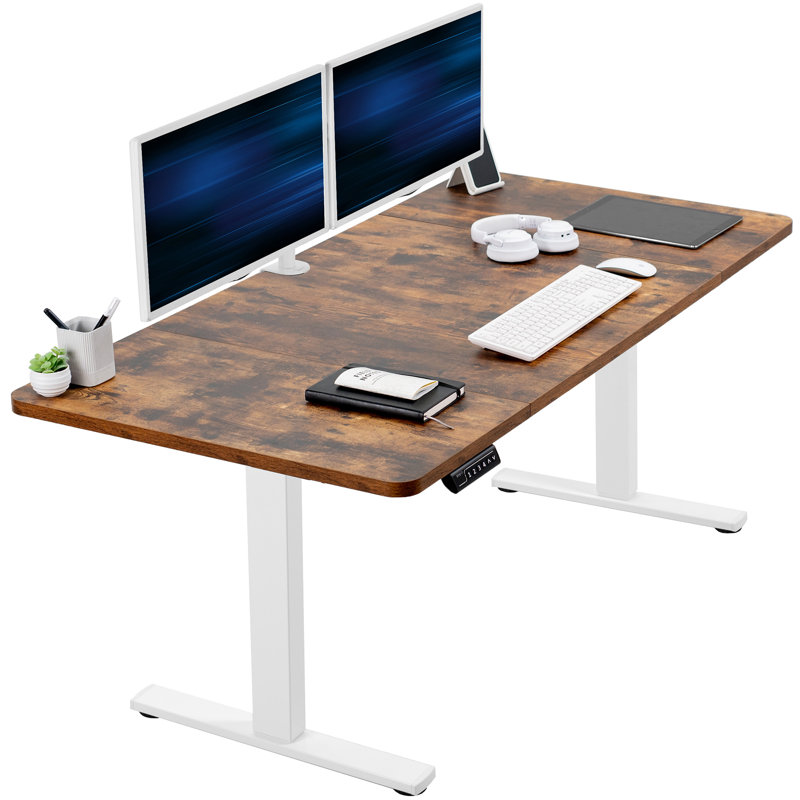 Bureau debout électrique 60 po x 30 po VIVO, Blanc