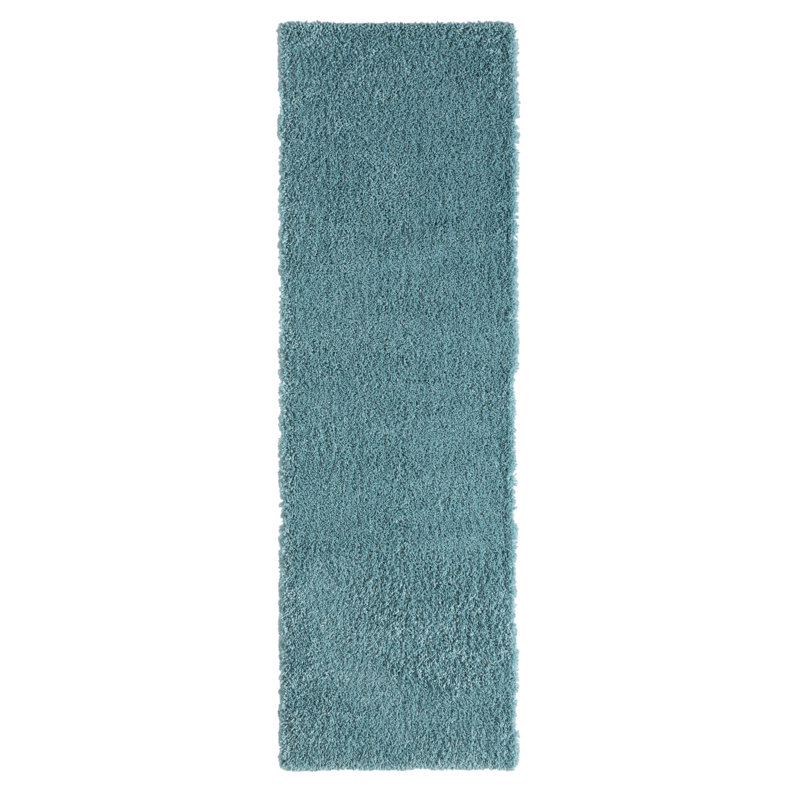 Shaggy Lush light blue Rug, Runner 80 x 300cm