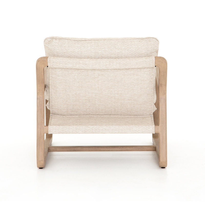 Lane Outdoor Teak Lounge Chair, Washed Brown, Faye Sand