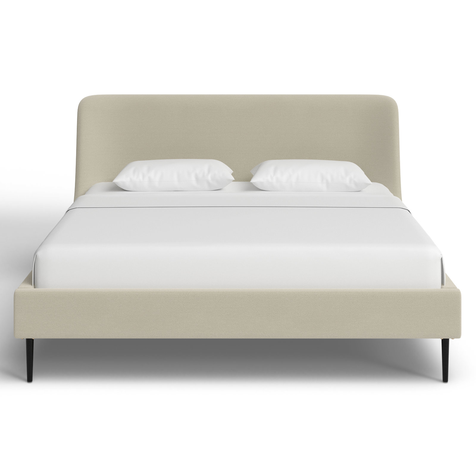 Venedy Upholstered Wingback Bed, King, Cream
