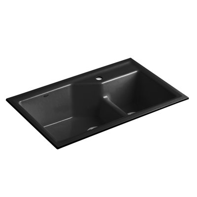 Indio® 33" L x 21.125" W Double Basin Undermount Kitchen Sink with Accessories