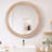 27.5 Inches Round Wall Mirror For Bathroom Vanity, Wooden Farmhouse Circle Mirrors For Bedroom, Entryway, Living Room, Kithen Whitewash Edge Decorative Mirror For Home, Office