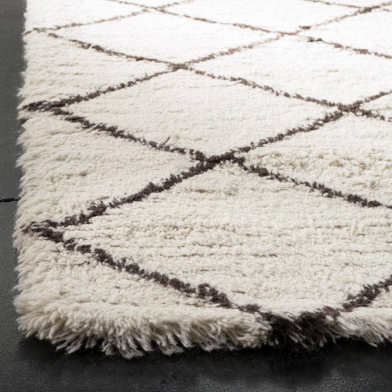 Tapis ivoire en laine touffeté à la main Erica, Rectangle 6 pi x 9 pi