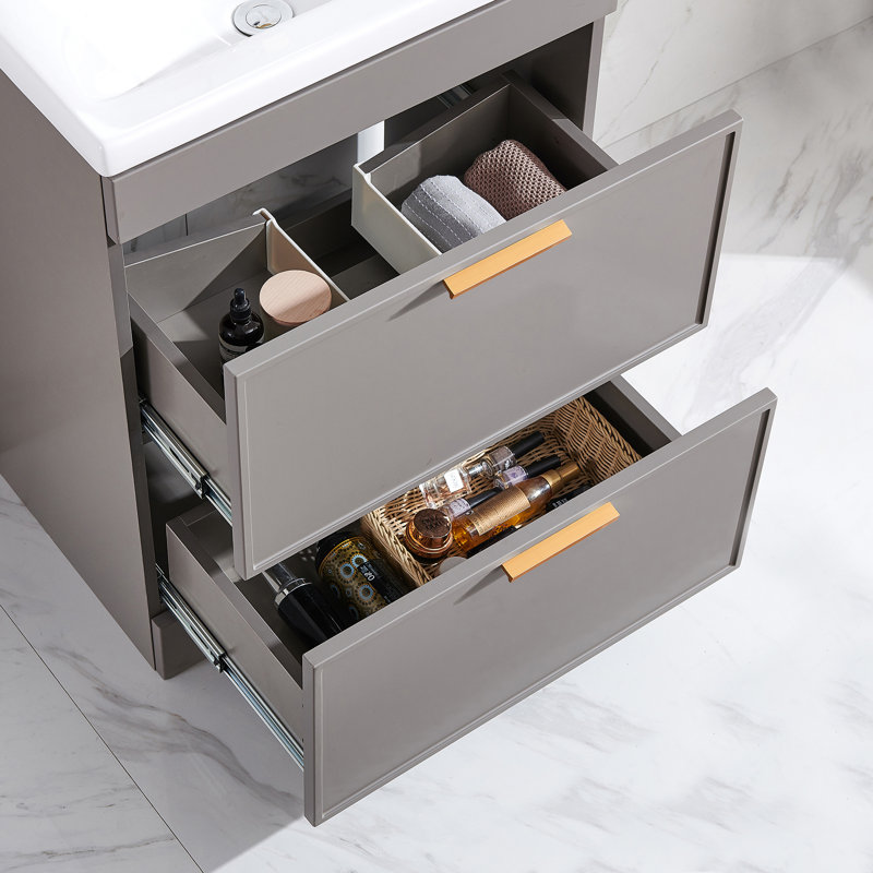 Ensemble de meuble-lavabo autoportant 24 po avec 2 tiroirs 24 po Morden