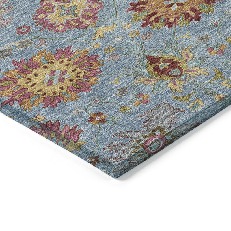 Machine Washable Indoor/Outdoor Chantille ACN2288 Damask Rug, Rectangle 3' x 5'