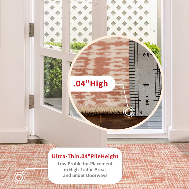 Modern Low-Pile Area Rug - Washable, Non-Slip, mark Resistant, Non-Shedding Carpet for Living Room, Bedroom, Kitchen, Bathroom - Indoor/Outdoor Use