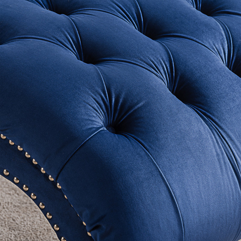Chaise longue sans accoudoirs touffetée, Brun