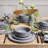 over&back Stackable 12-Piece Semi Hand-Finished Stoneware Dinnerware Set-99305510