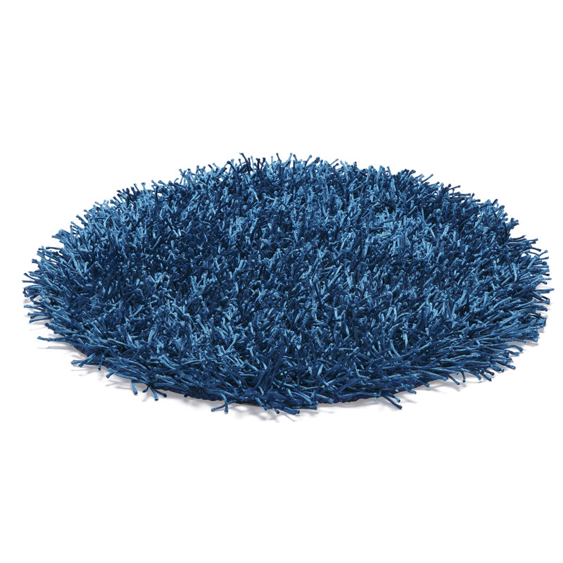 Cumberbatch Handmade Shag Ultramarine Rug, Round 140cm