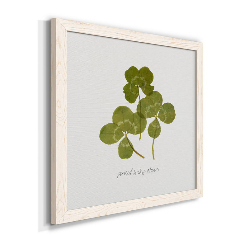 Toile encadrée pressée «Clover II» de qualité supérieure - prête à être accrochée, H 17 po x l 17 po x P 1,5 po, Cadre blanc