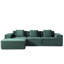 Canapé-lit, canapé modulaire convertible en velours côtelé de base avec repose-pieds et coussins décoratifs, canapé modulaire en forme de L, canapé-lit désossé