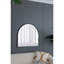 Miroir arqué 33 po x 31 po avec cadre en fer robuste pour salle de bain, chambre à coucher, vestibule-1700550774