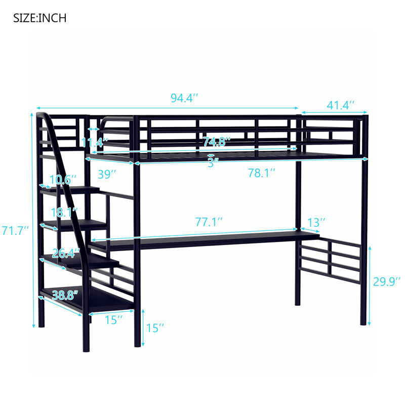 Kirkendall Kids Twin Loft Bed