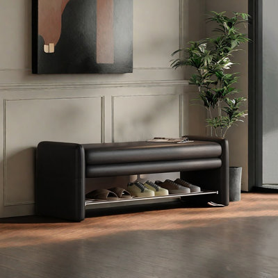 39.4in Shoe Storage Bench Shoe Changing Stool