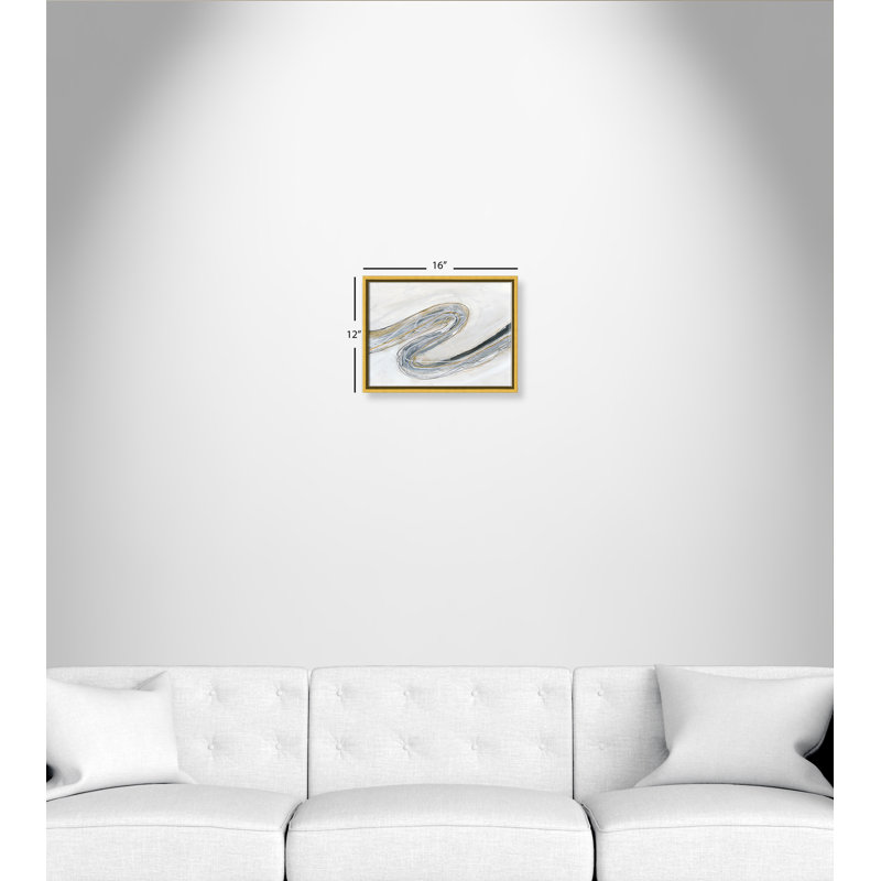Majestic Swirl - Cadre flottant, reproduction d'art sur toile, Doré, H 12 po x l 16 po x P 2 po