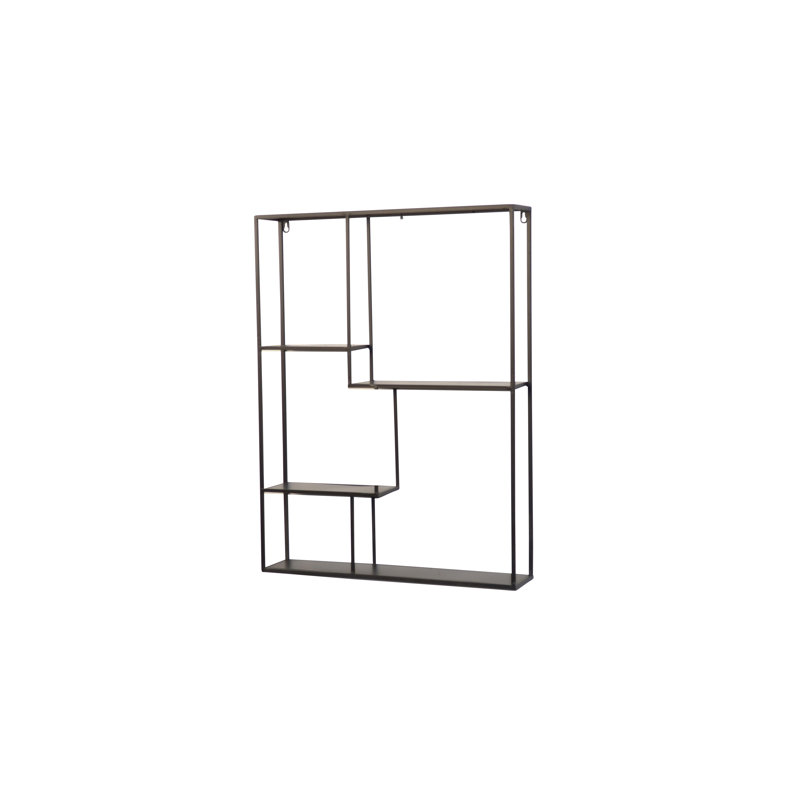 Roeper 5 Piece Metal Accent Shelf, Black, 80cm H x 60cm W x 12cm D
