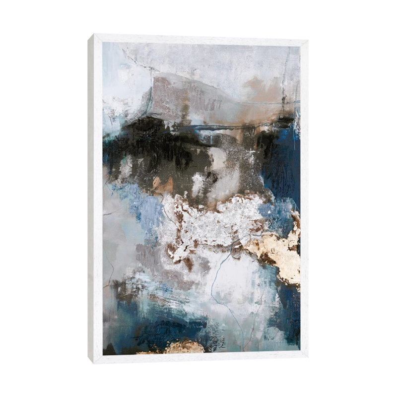 Waterfall - Painting on Canvas, White Framed, 152.4cm H x 101.6cm W x 3.81cm D