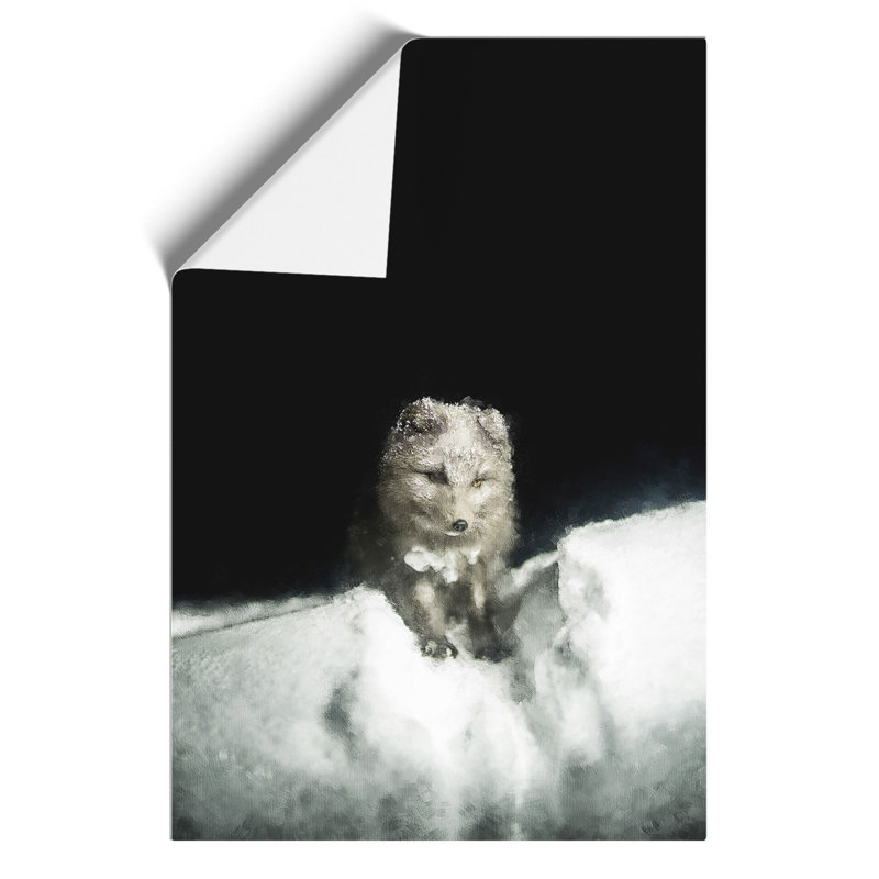 Arctic Snow Fox Painting - Frameless Print, 59cm H x 42cm W x 0.1cm D