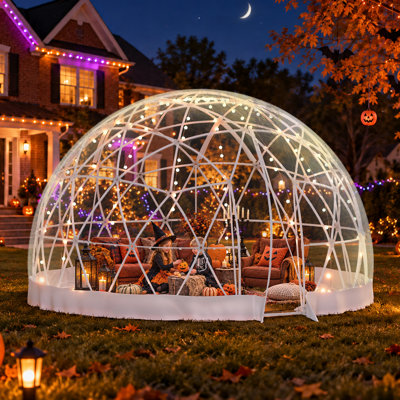 Garden Dome Tent with Transparent PVC Cover, Quick-Connect Assembly, Waterproof Bubble-Style Outdoor Dome for Patio/Backyard — Fits 11–15 People (Ideal for Parties & Weddings)