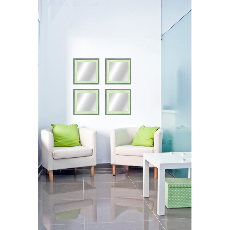 Bois naturel, 20,5 po x 20,5 po, Gris / menthe