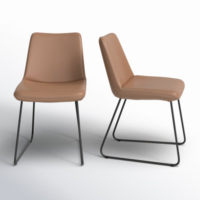 Chaise d'appoint rembourrée en cuir Luckas
