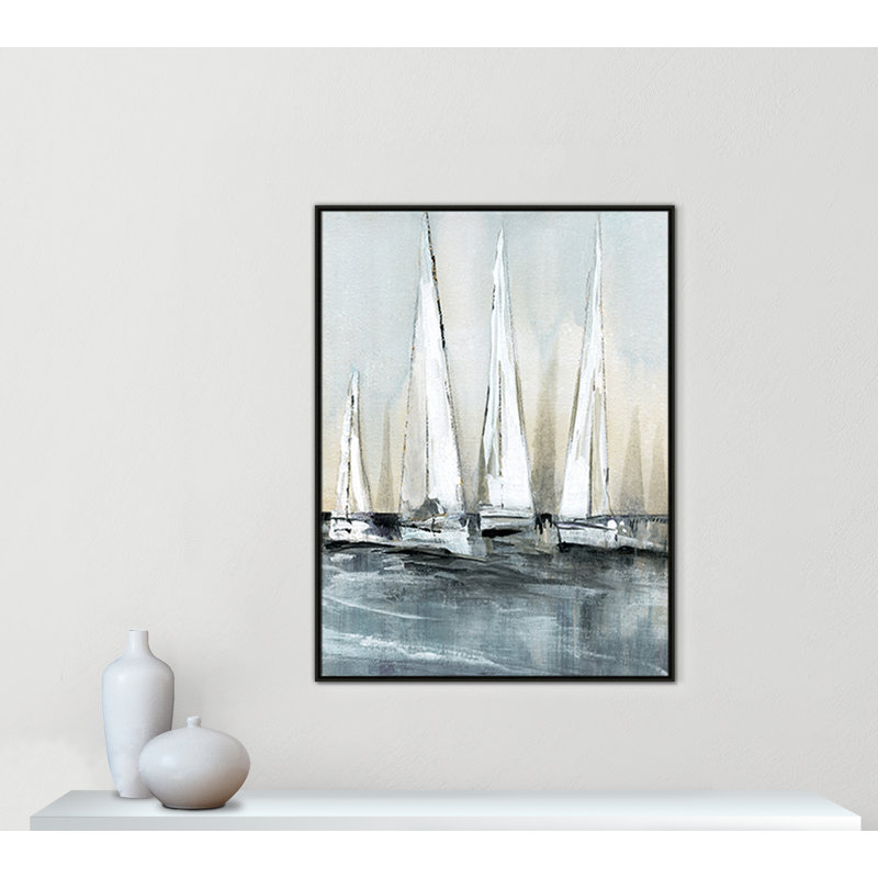 «Point of Sail I Print» par Susan Jill, H 49,5 po x l 37,5 po x P 2 po, Espresso