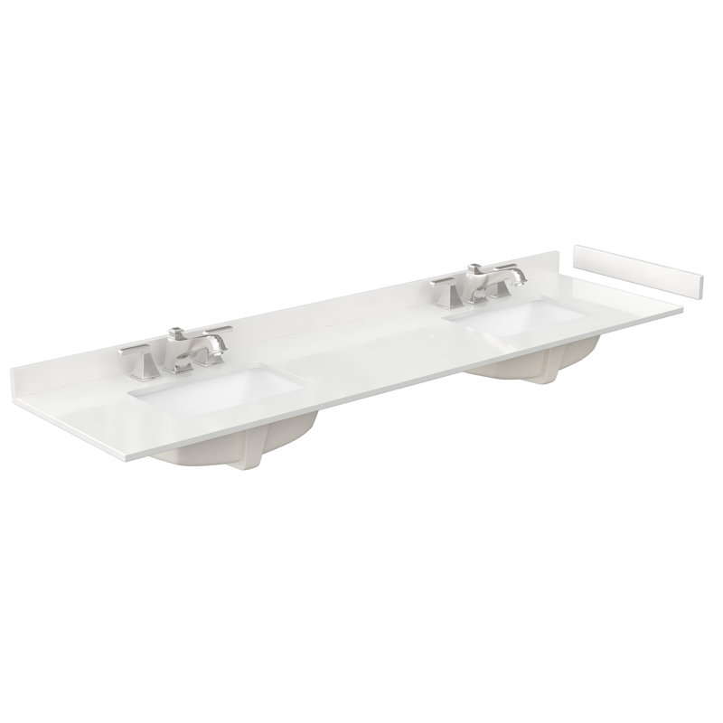 Daria 80'' W Vanity, Blue, Brushed Gold, White Quartz