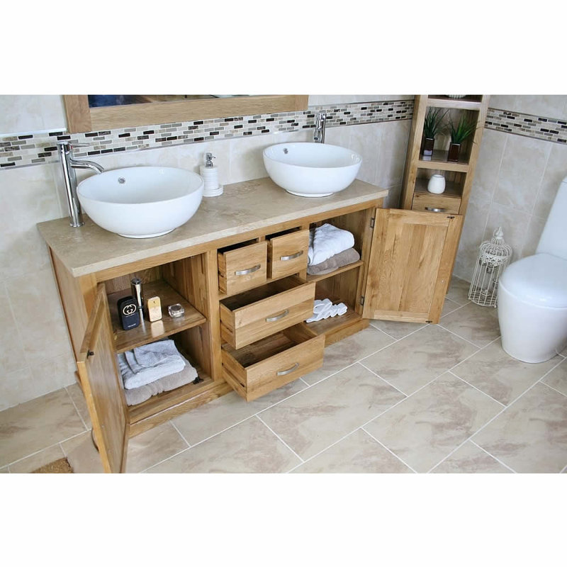 Demars 1430mm Double Bathroom Vanity with Vessel Ceramic Basin