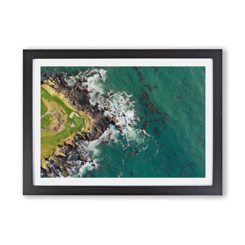 Arrowhead Point Golf Course In California - Single Picture Frame Painting, 33cm H x 45cm W x 2cm D, Black