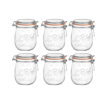 Super Preserve Glass Storage Jar Canister - Set of 6